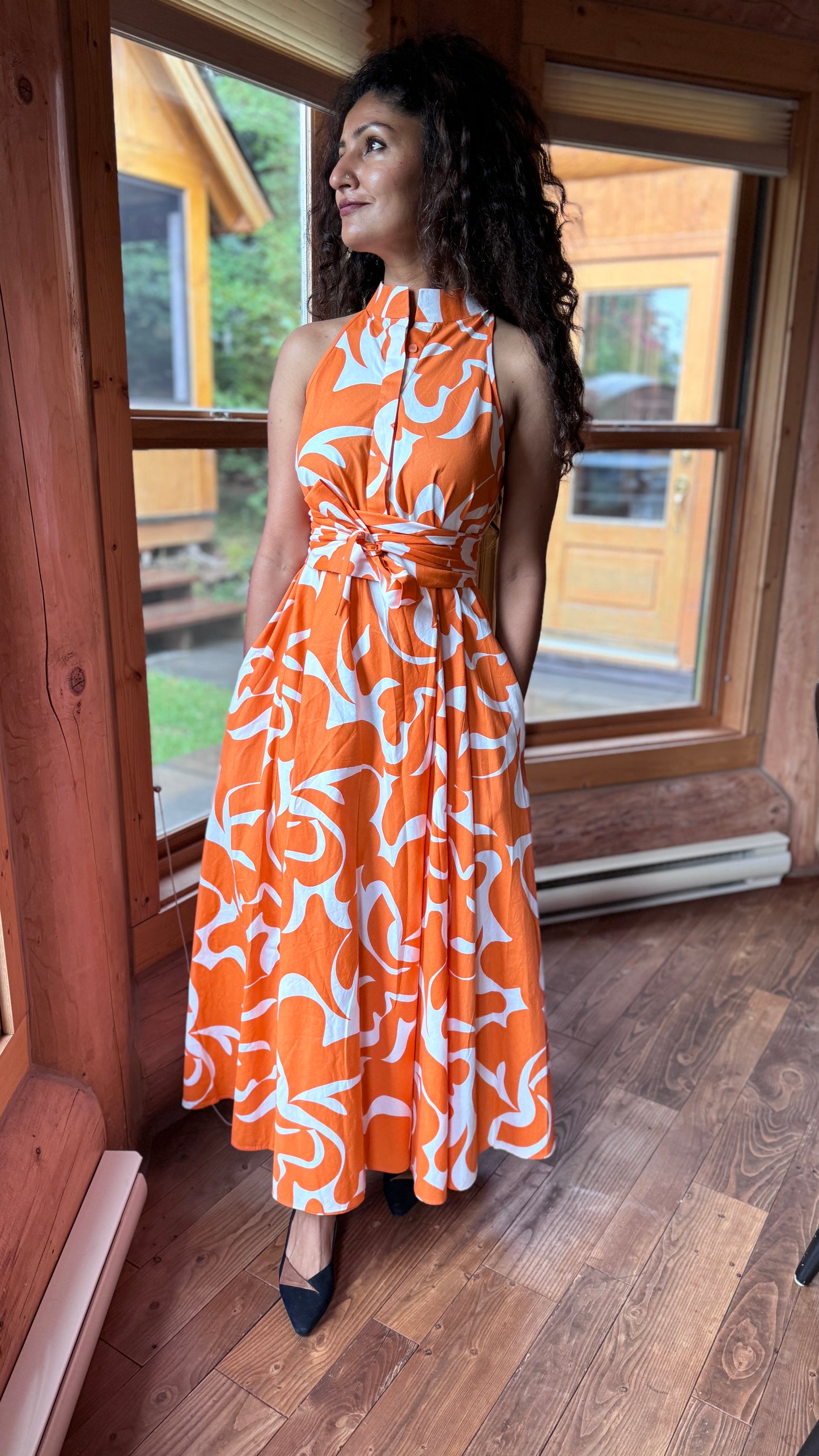 Halter Dress - Orange Lolly